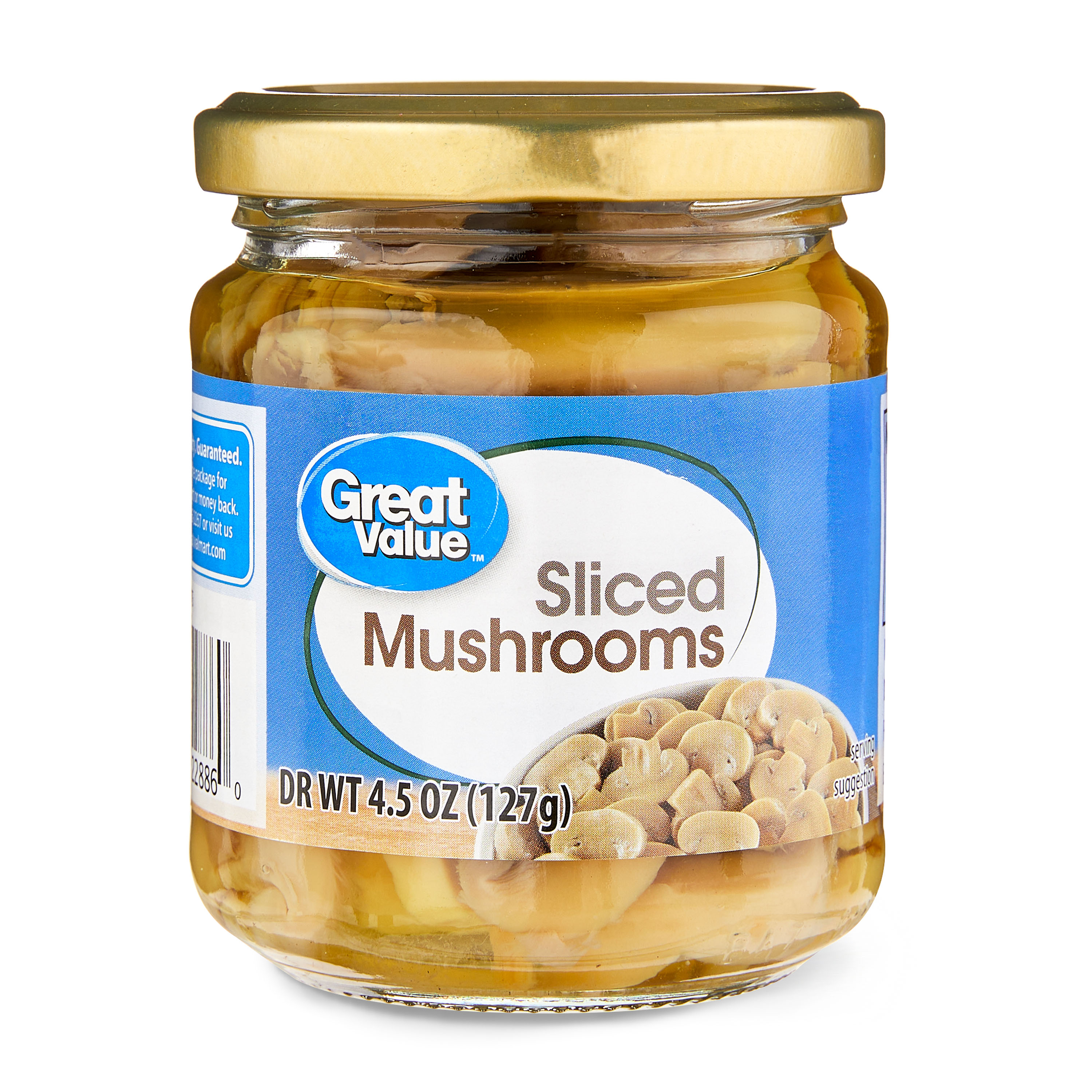 Great Value Sliced Mushrooms, 4.5 oz Jar 